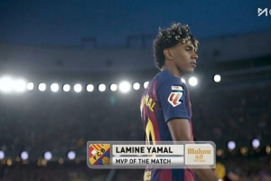 满分当选官方最佳！亚马尔本场1球2助攻 12过人8成功+3关键传球