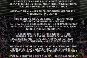 布罗比因弄伤罗梅罗遭到种族主义辱骂，桑德兰官方谴责歧视行为