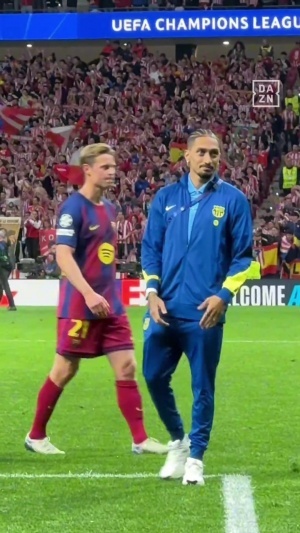 转播方晒视频:拉菲尼亚赛后嘲讽马竞球迷,“你们下轮就回家”